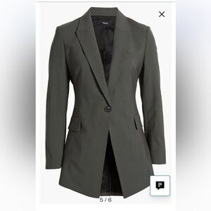 Stretch Wool Cutaway Blazer